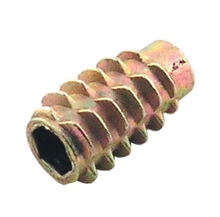 Mufa wkręcana bez kołnierza M8x25mm E żółty ocynk